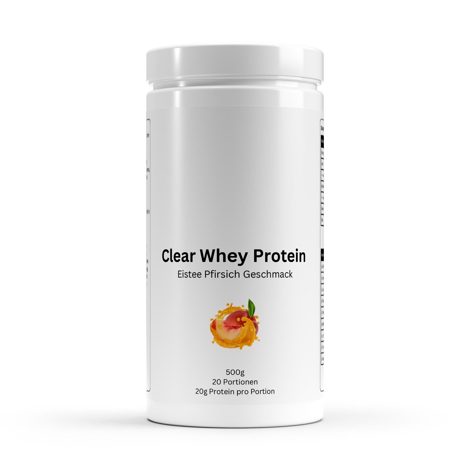 Clear Whey Protein mit Eistee-Pfirsich-Geschmack – 500 g Dose, 20 Portionen à 20 g Protein